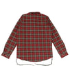 Laced Plaid Button Down Shirt - Red