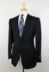 Drop 6 Striped Wool 1 Button Suit - Black