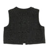 Wool Beaded Sleeveless Vest Top - Black