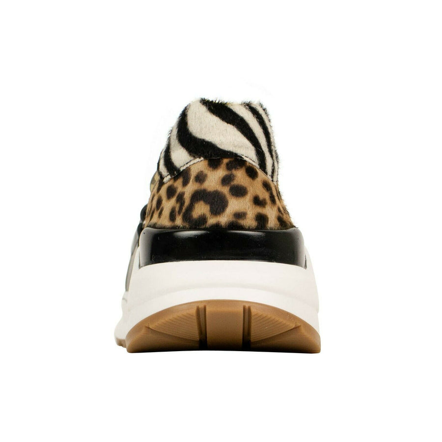 Ramsey Animal Print And Vintage Check Sneakers - Beige