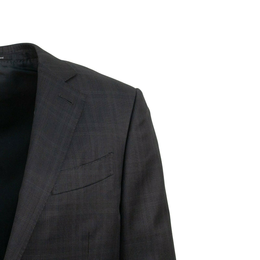 Plaid Wool Suit - Dark Gray