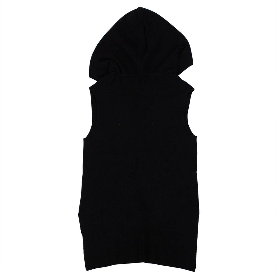 Embassy Ribbed Sleeveless Hoodie - Black