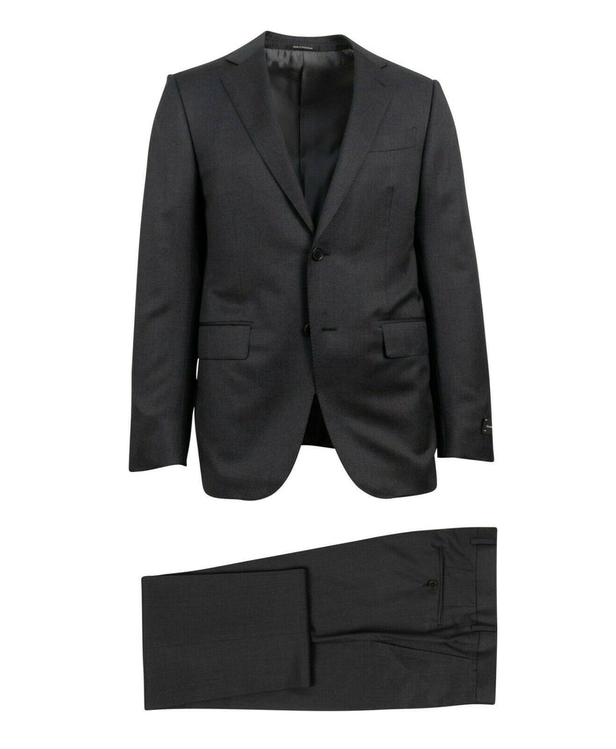 Wool Two Button Suit - Dark Gray