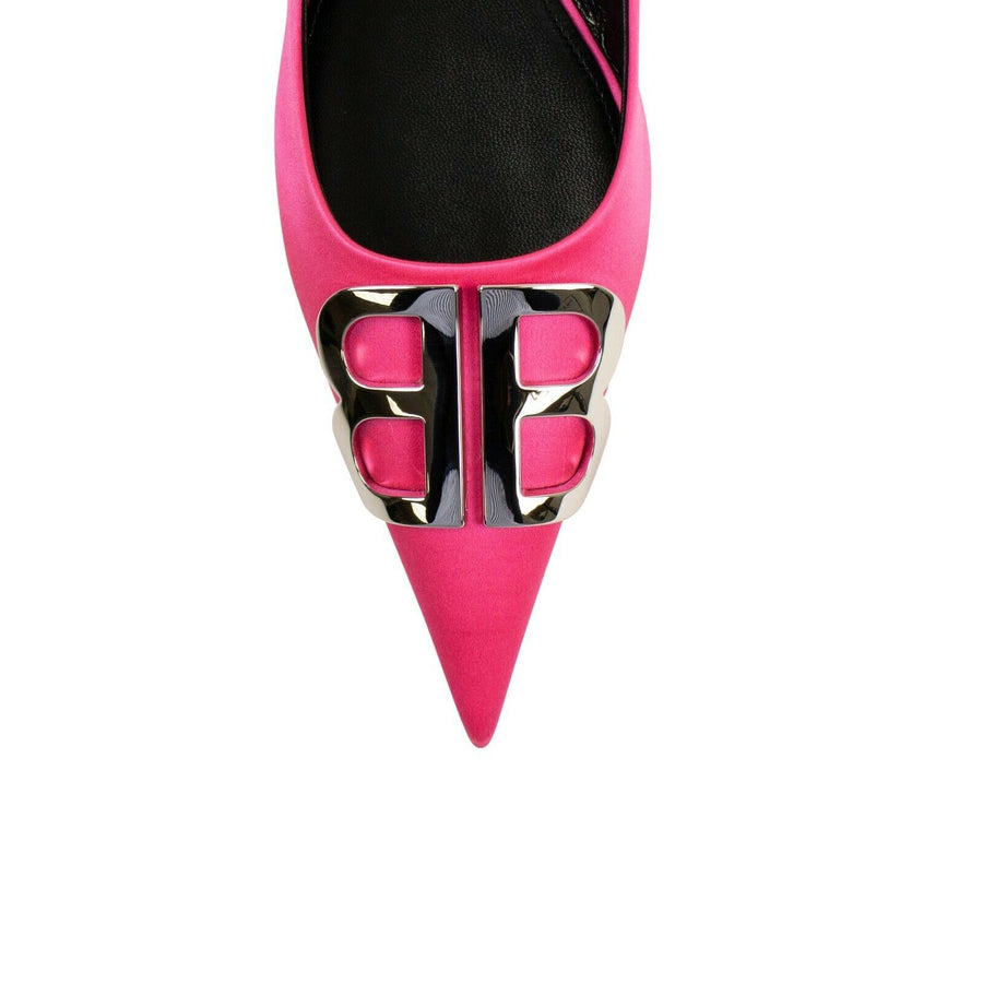 BB Satin Slingback Ballerina Flats - Neon Pink