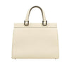 Zumi Grainy Leather Medium Top Handle Handbag - White