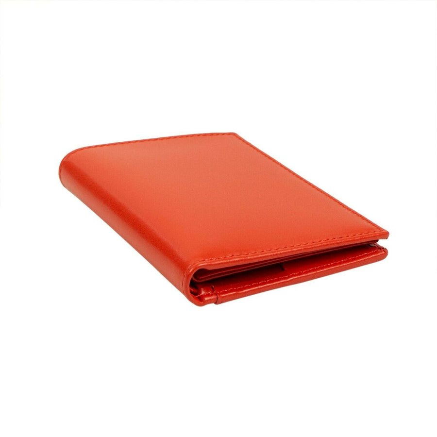 Leather Cardholder Wallet - Orange