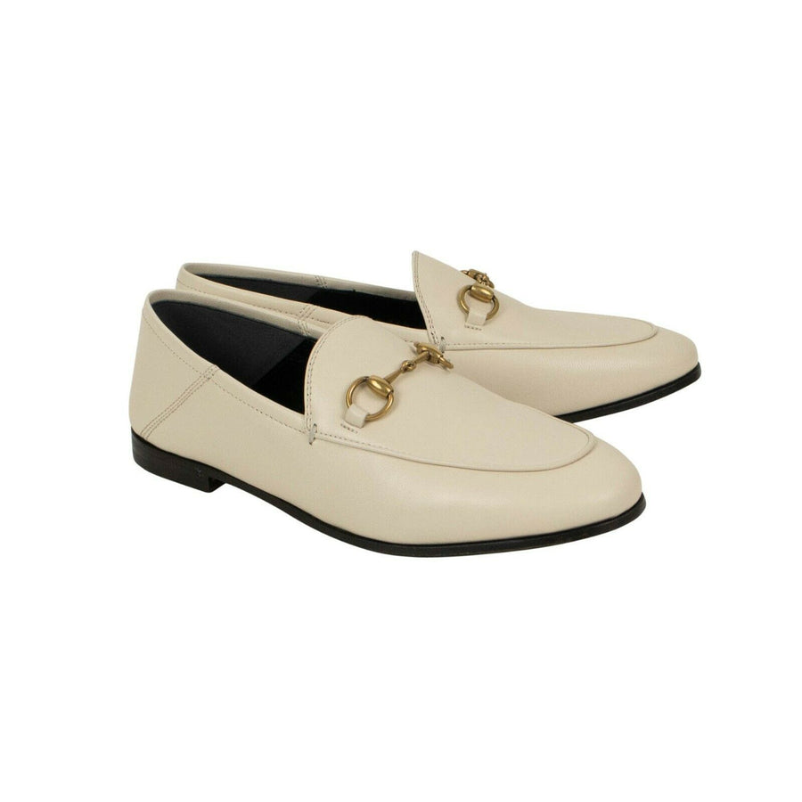 Leather Horsebit Loafers - White