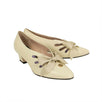 Women's Vintage Leather Bow Pumps - White