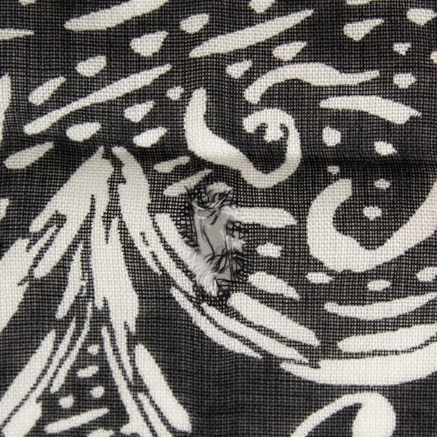 Paisley Cards Cashmere-Silk Scarf - Black / White