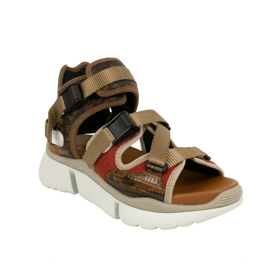 Python Print 'Sonnie' Sandals Sneakers - Brown