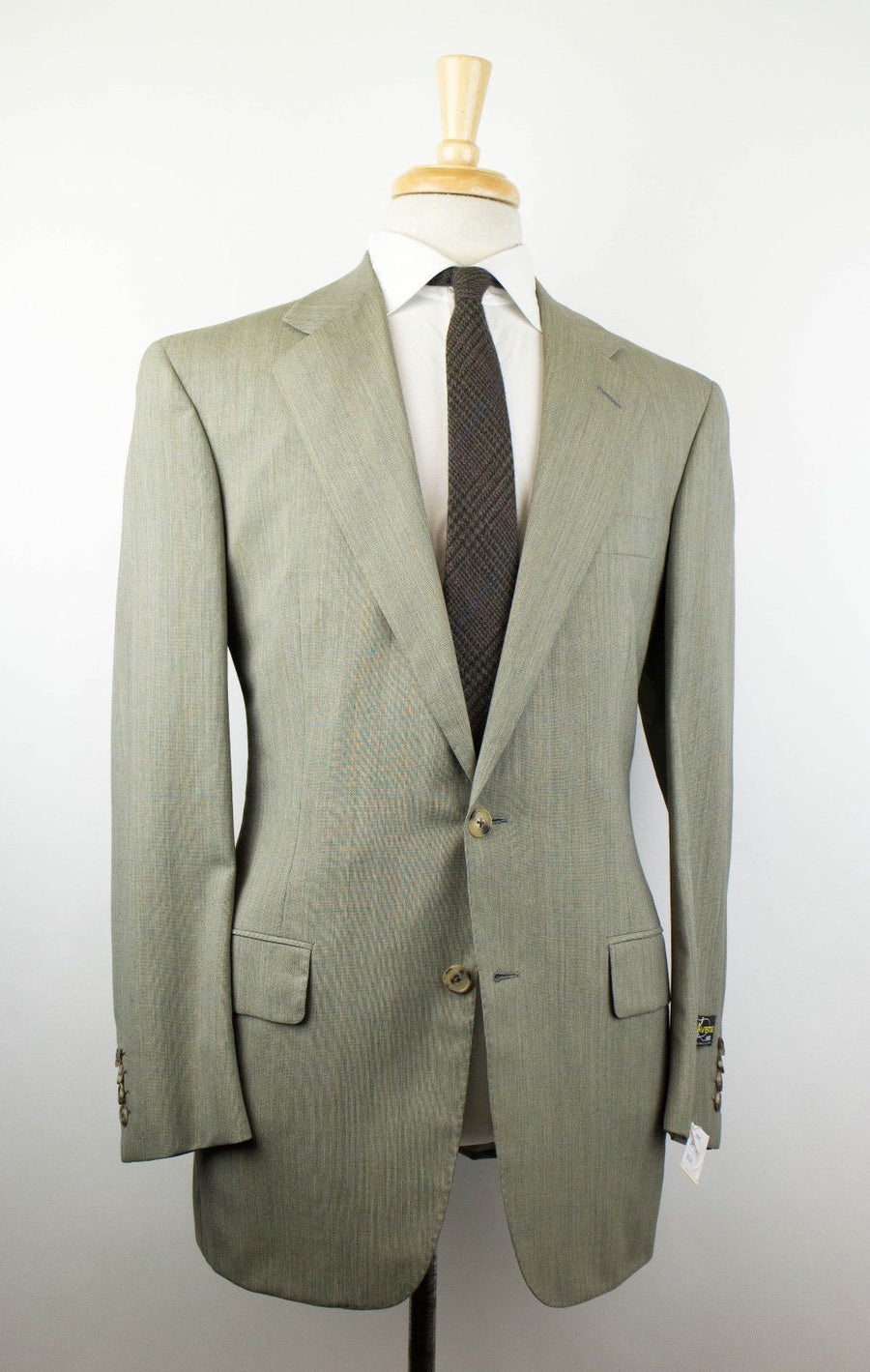 Windowpane Cashmere-Wool 2 Button Suit - Gray