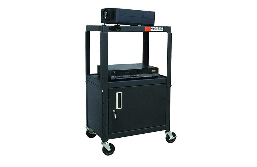 Hamiltonbuhl HACAB4226E A/V Cart Adjustable Height 26 To 42 With Cabinet Steel