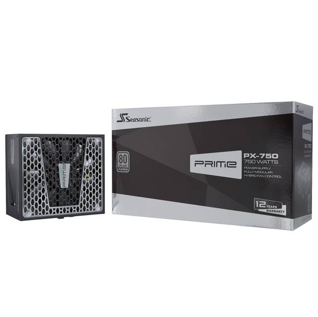 Seasonic PRIME PX-750, 750W 80+ Platinum, Full Modular, Fan Control in Fanless, Silent, and Cooling Mode, 12 Year Warranty, Perfect Power Supply for