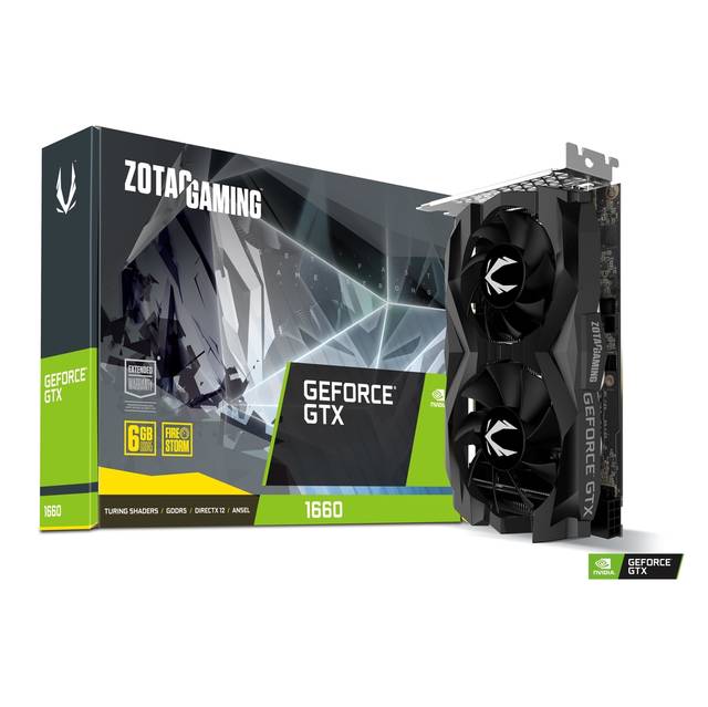 ZOTAC NVIDIA GeForce GTX 1660 Twin Fan 6GB GDDR5 HDMI/3DisplayPorts PCI-Express Video Card