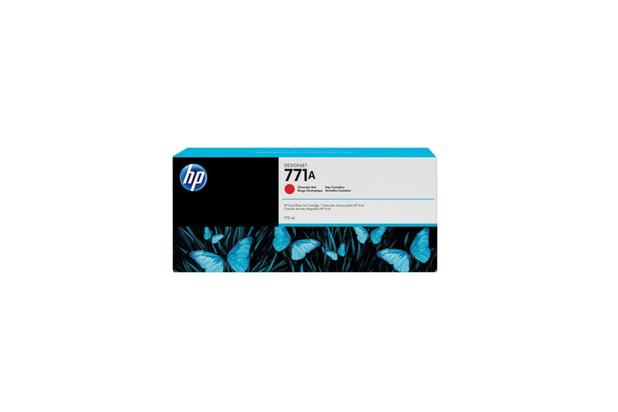 HP Genuine 771A DesignJet 775mL Chromatic Red Ink Cartridge B6Y16A - (Used Like New)