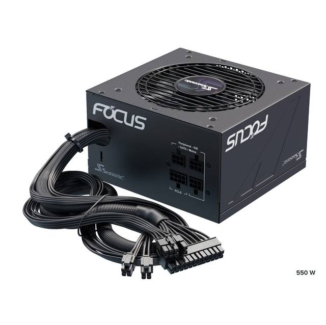 Seasonic FOCUS GM-550, 550W 80+ Gold, Semi-Modular, Fits All ATX Systems, Fan Control in Silent and Cooling Mode, 7 Year Warranty, Perfect Power Supp