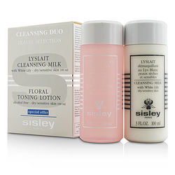 Cleansing Kit ( Dry / Sensitive ): Cleansing Milk With White Lily100ml/3oz + Floral Toning Lotion (alcohol Free) 100ml/3oz--2pcs