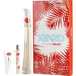 Kenzo Flower By Kenzo Eau De Parfum Spray 3.4 Oz & Body Milk 1.7 Oz & Eau De Parfum Spray .5 Oz Mini