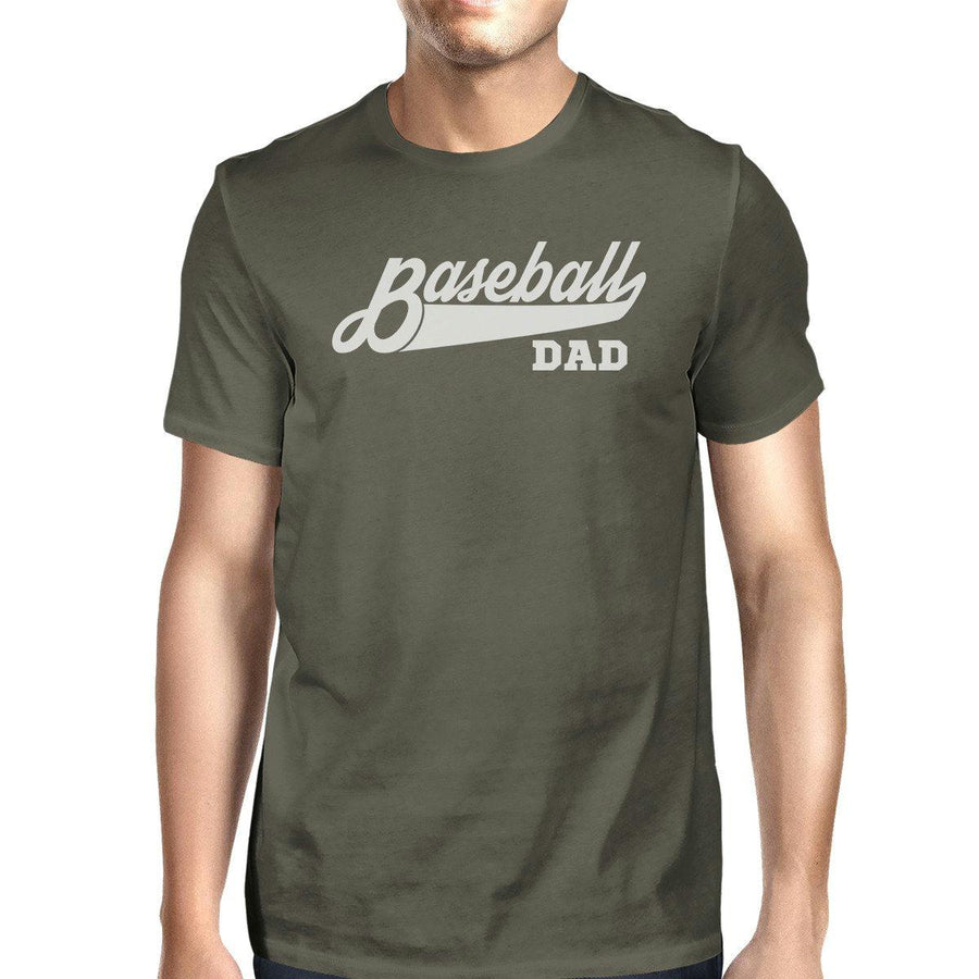 Baseball Dad Men's Dark Gray Cotton Shirt Funny Fathers Day Gifts