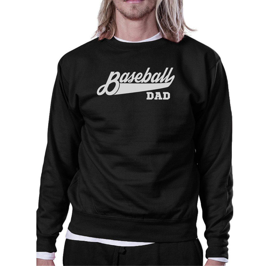 Baseball Dad Men's Black Sweatshirt Funny Gift For Baseball Fan Dad