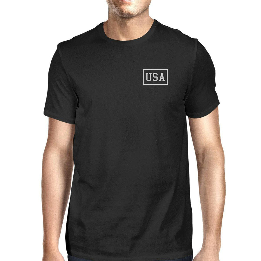 Mini USA Mens Black Tee Simple Design USA Lovers Unique Gift Ideas