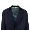 Cashmere 'Sylvie' Web Striped Blazer Jacket - Ink Blue