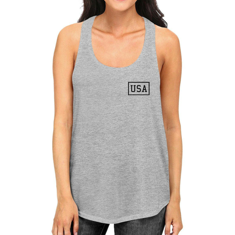 Mini USA Simple Graphic Racerback Tank Top For Women Fourth Of July