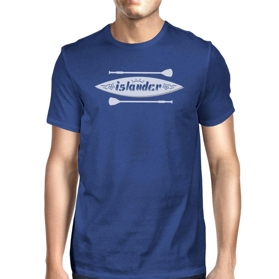 Islander Paddle Board Design Mens Blue Tee Crew Neck Summer Tee