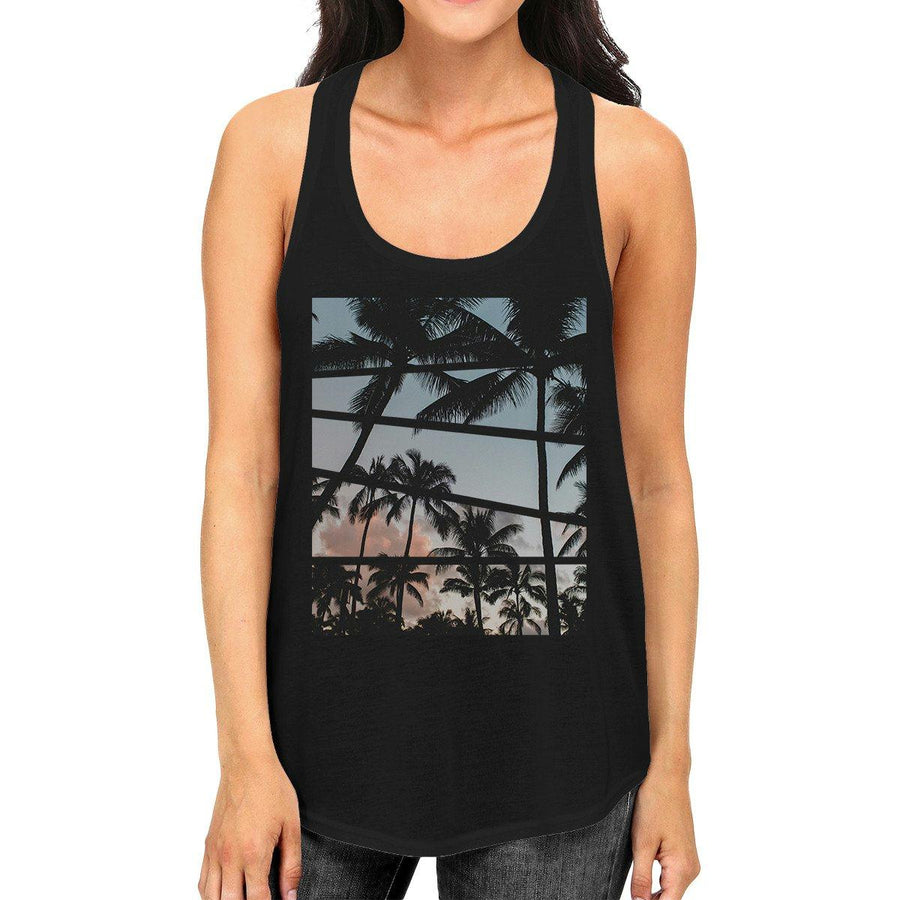 Palm Trees California Sunset Photography Womens Sleeveless Tanks