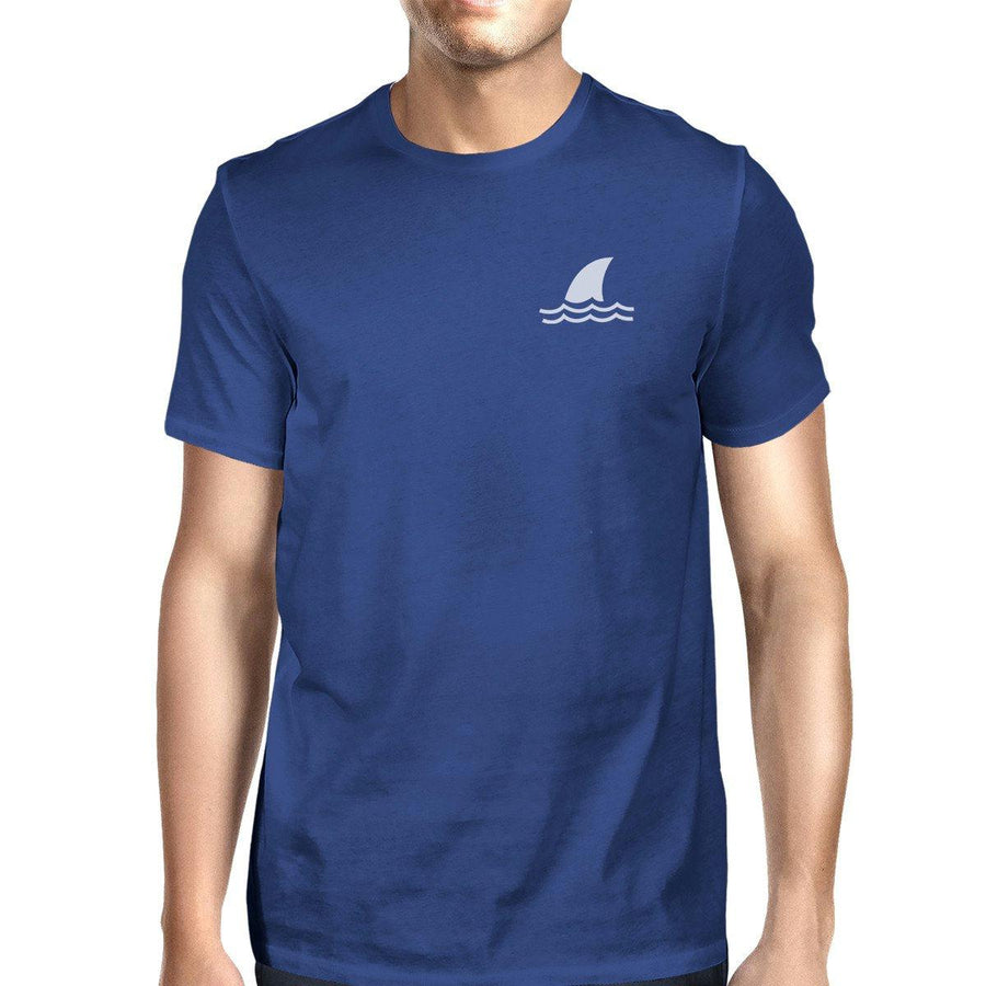 Mini Shark Royal Blue Mens Graphic T-Shirt Round Neck Tee For Him