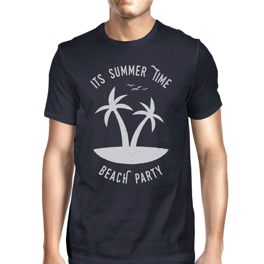 It's Summer Time Beach Party Mens Navy Shirt