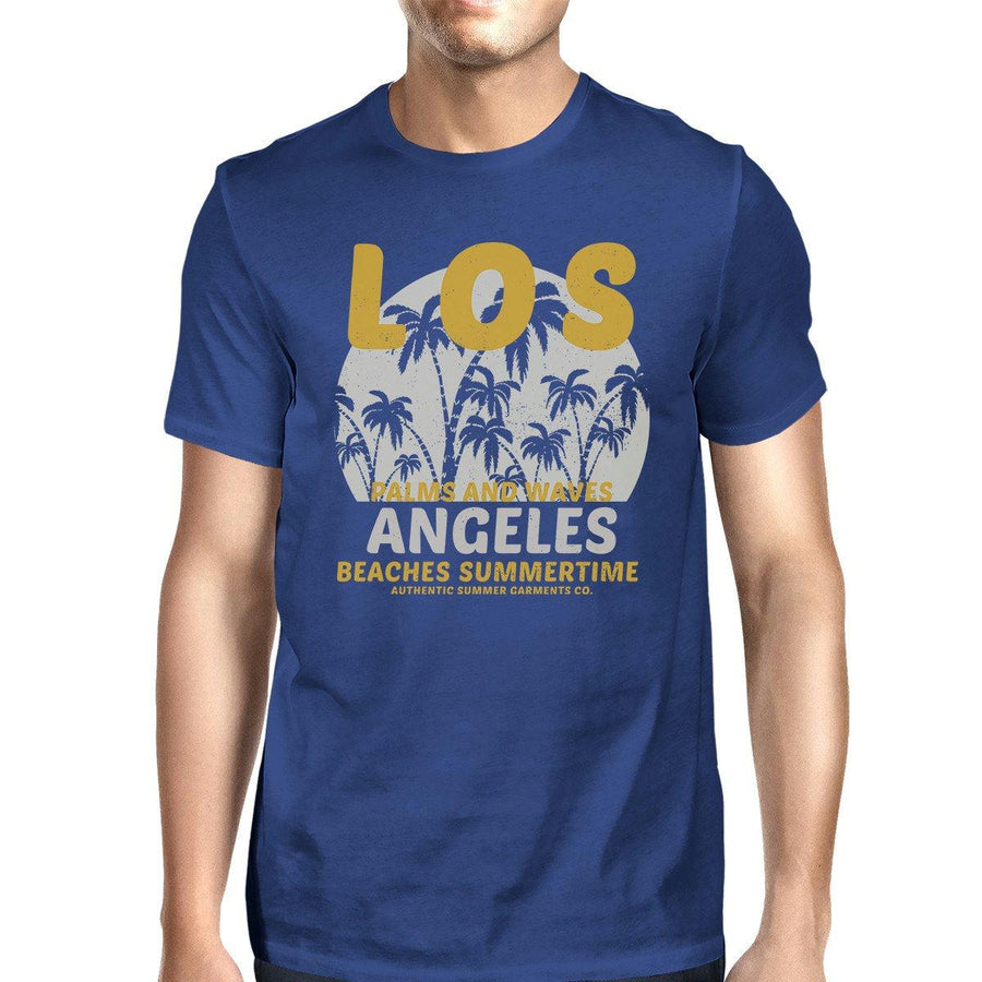 Los Angeles Beaches Summertime Mens Royal Blue Shirt