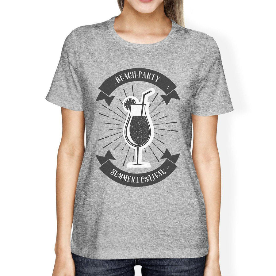 Beach Party Summer Festival Womens Grey Shirt