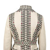 Wool Blend Embroidered Long Blazer Jacket - Ivory