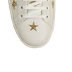 Men's Embroidered Ace Leather Sneakers - White