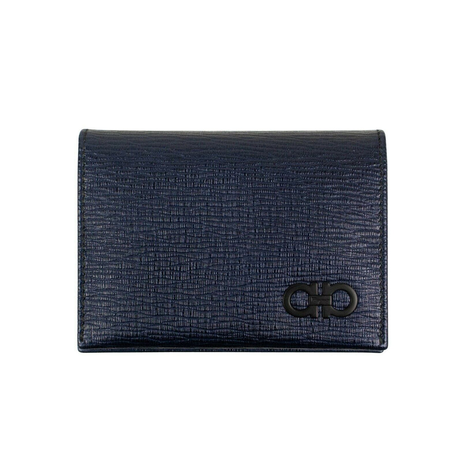 'Revival' Gancini Fold-Over Wallet - Navy Blue