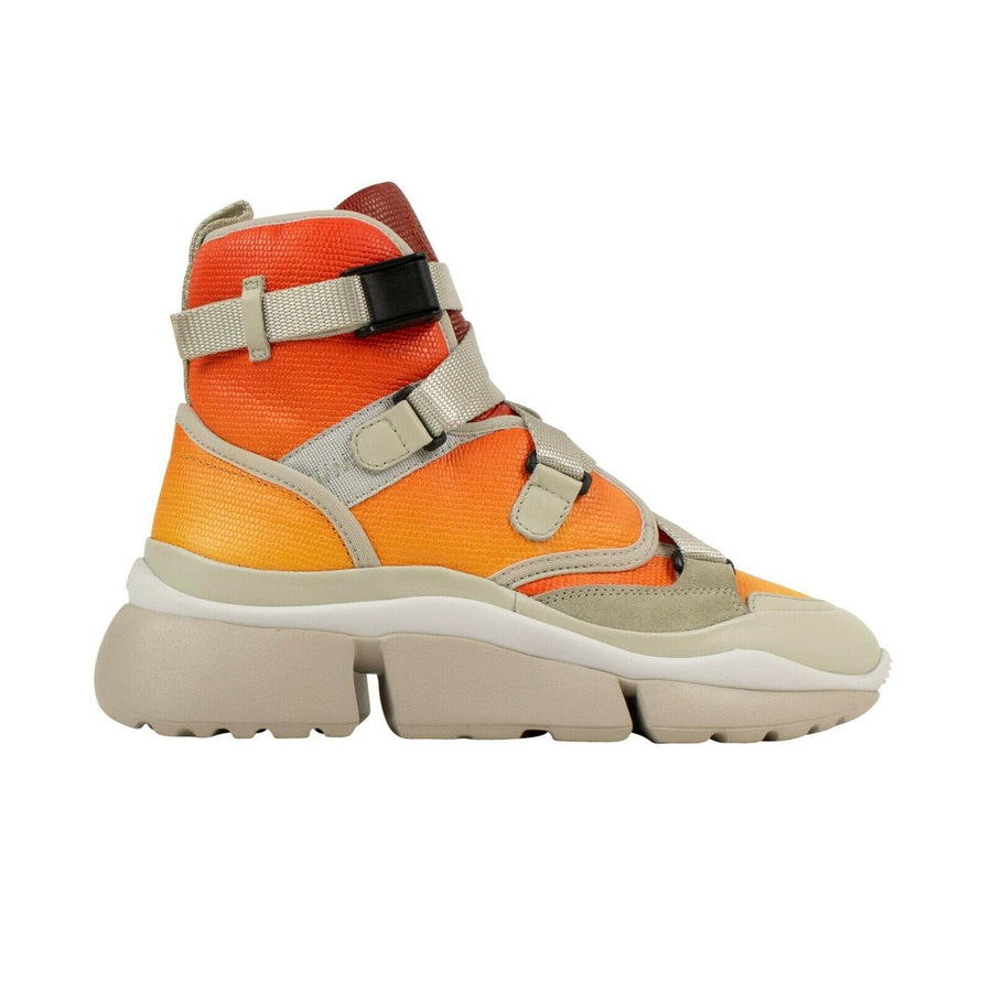 Nappa 'Sonnie' High-Top Sneakers - Orange