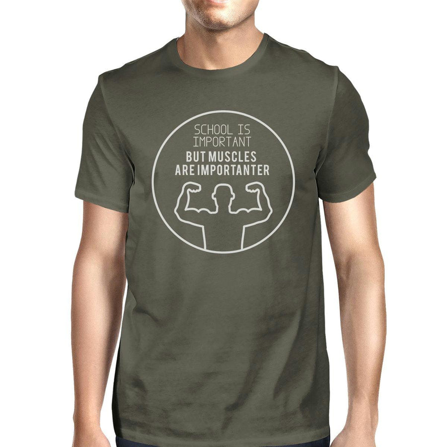 Muscles Are Importanter Mens Dark Grey Shirt