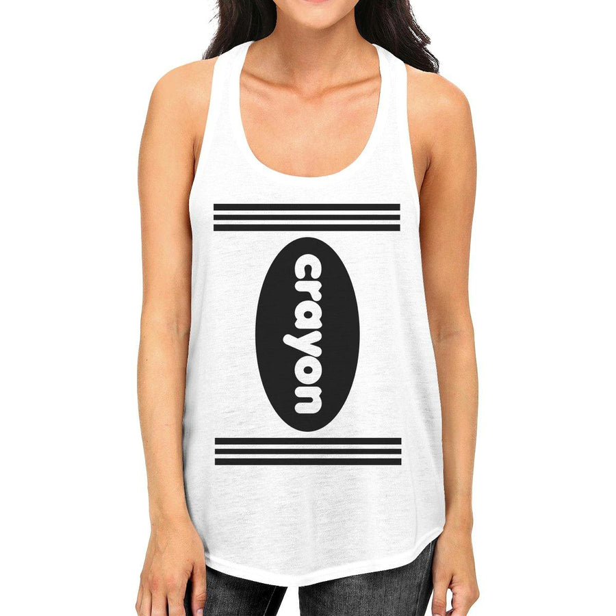 Crayon Womens White Tank Top