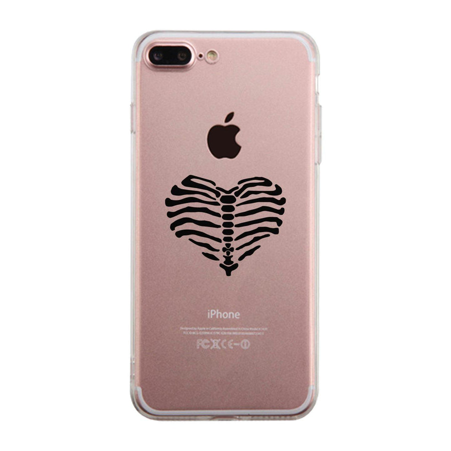 Skeleton Heart Clear Phone Case