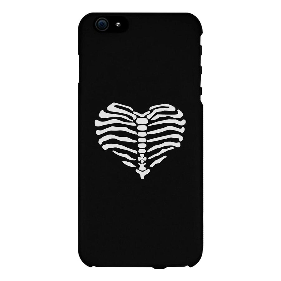 Skeleton Heart Black Phone Case