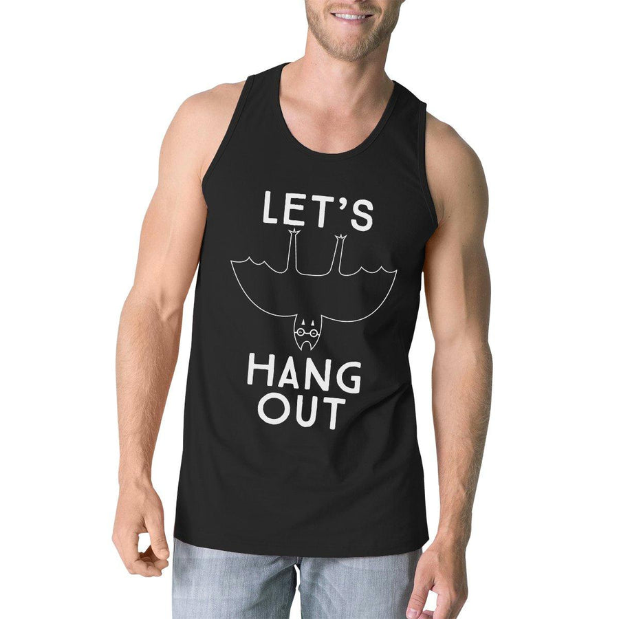 Let's Hang Out Bat Mens Black Tank Top