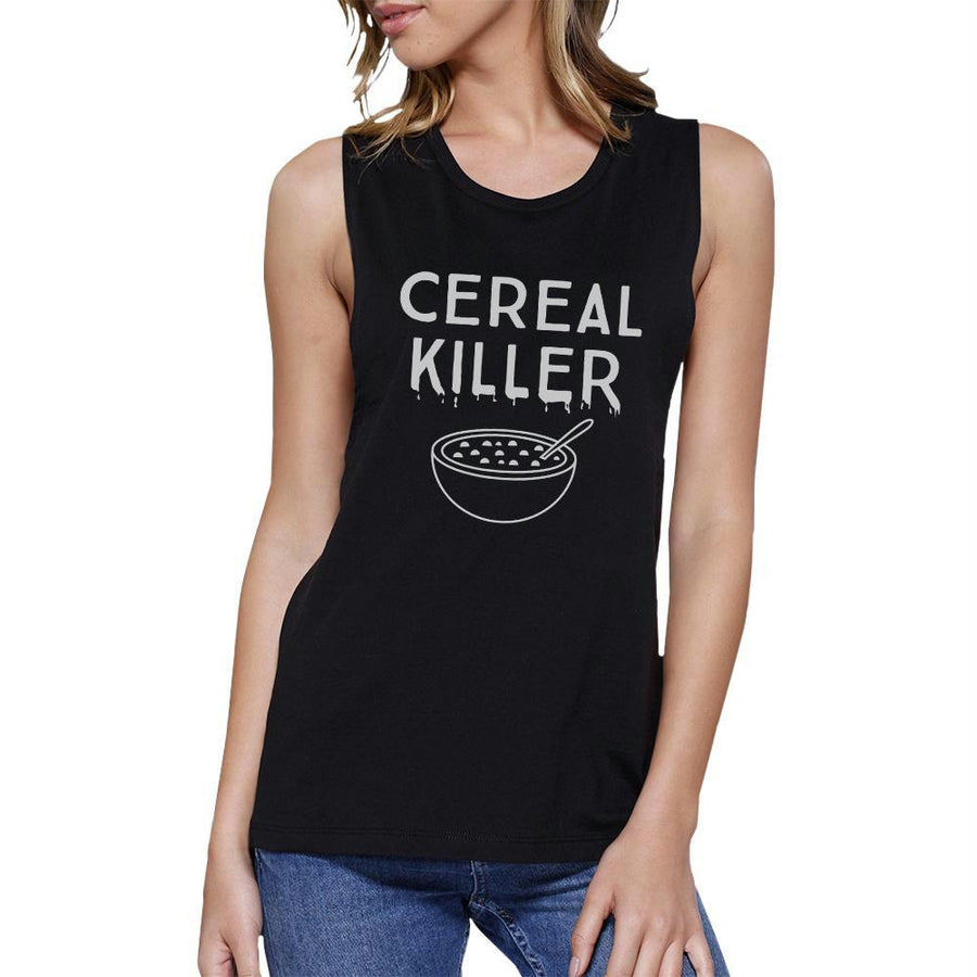 Cereal Killer Womens Black Muscle Top