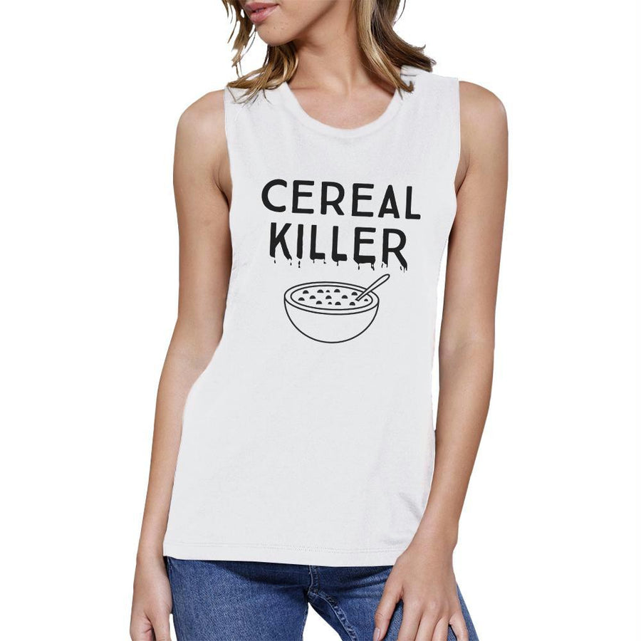 Cereal Killer Womens White Muscle Top