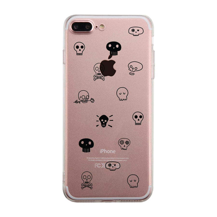 Skull Pattern Clear Phone Case