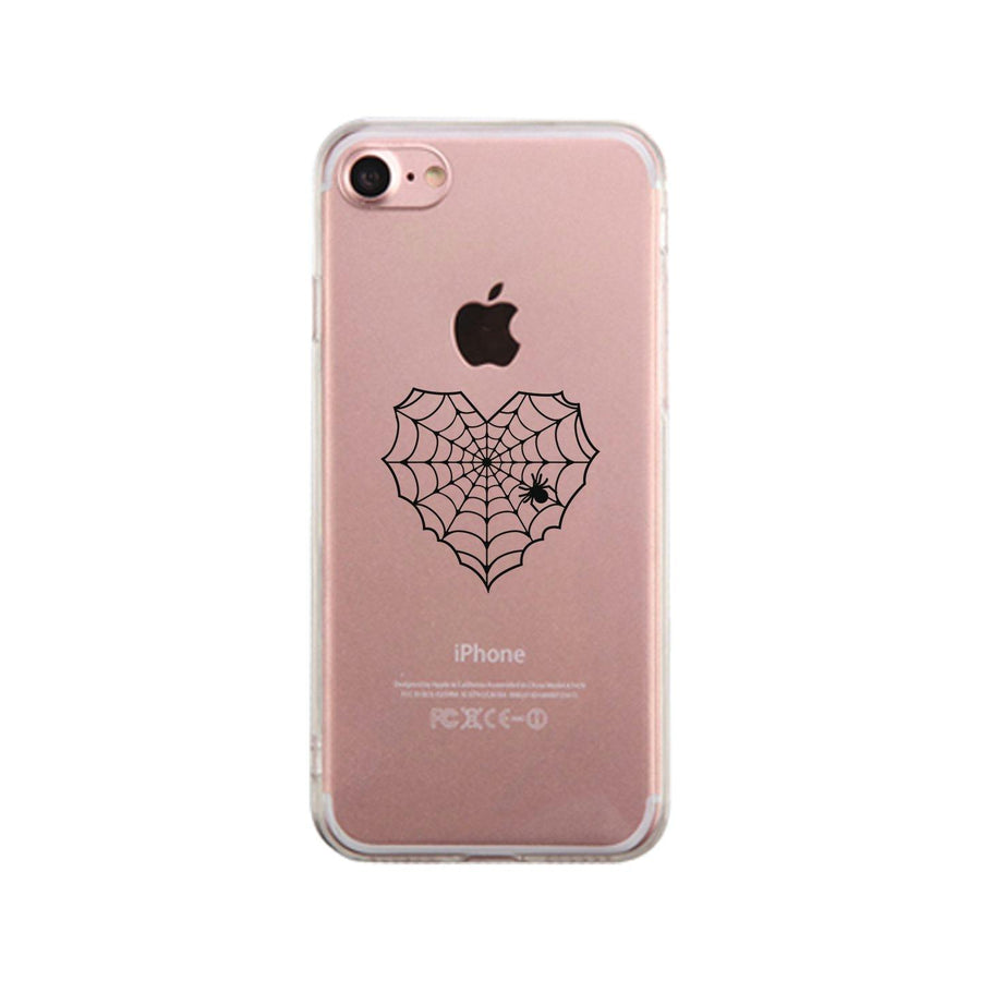 Heart Spider Web Clear Phone Case