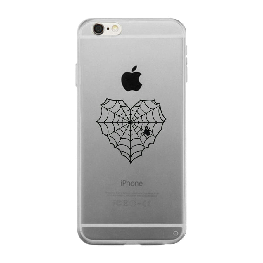 Heart Spider Web Clear Phone Case