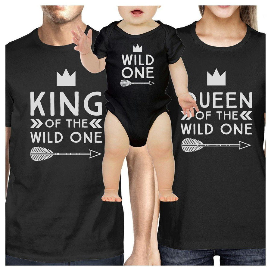 King Wild One Mens Black T-Shirt First Fathers Day Gift For New Dad