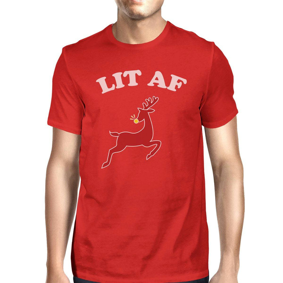 Lit Af Mens Red Shirt