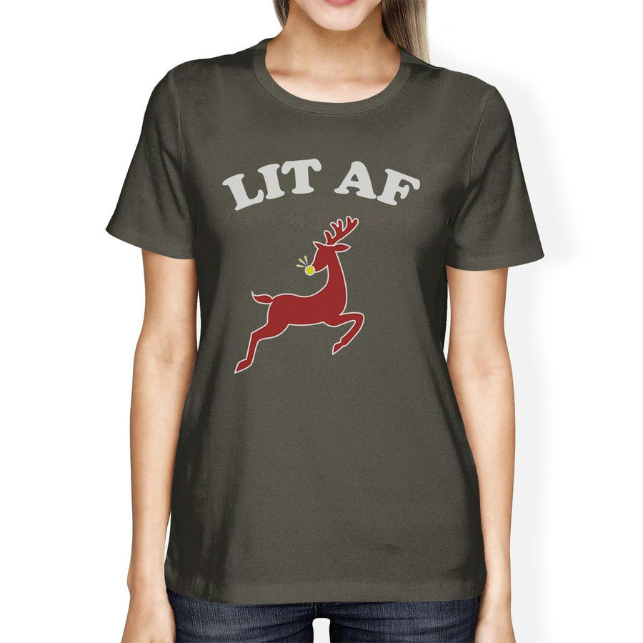 Lit Af Womens Dark Grey Shirt